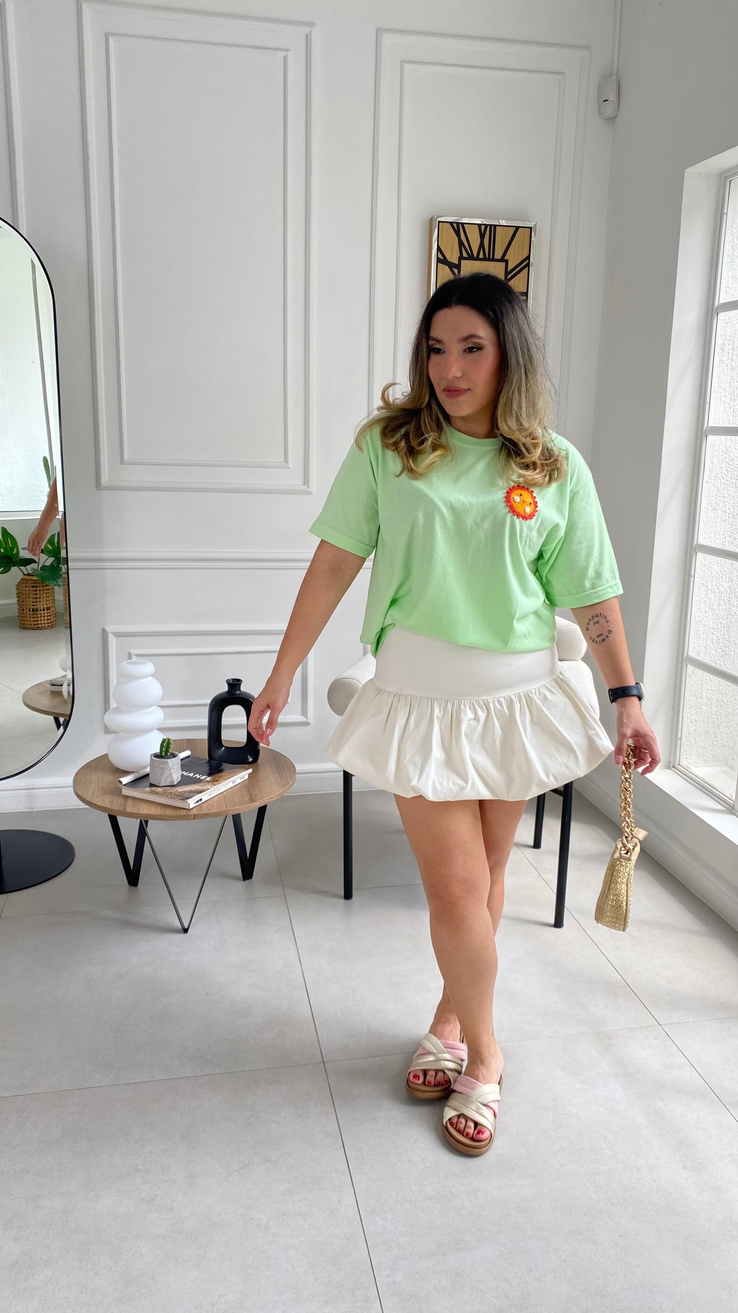 Falda Globo color Marfil