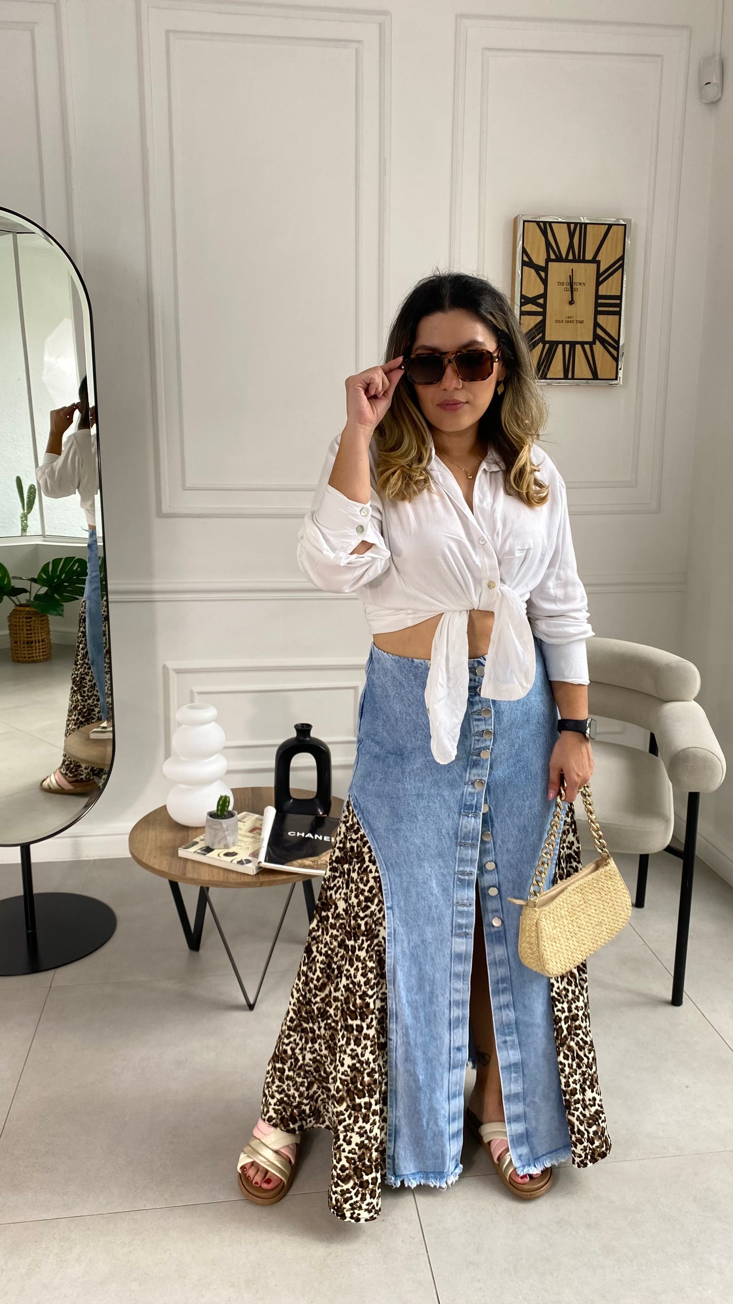 Falda Devora Jean Color Animal Print