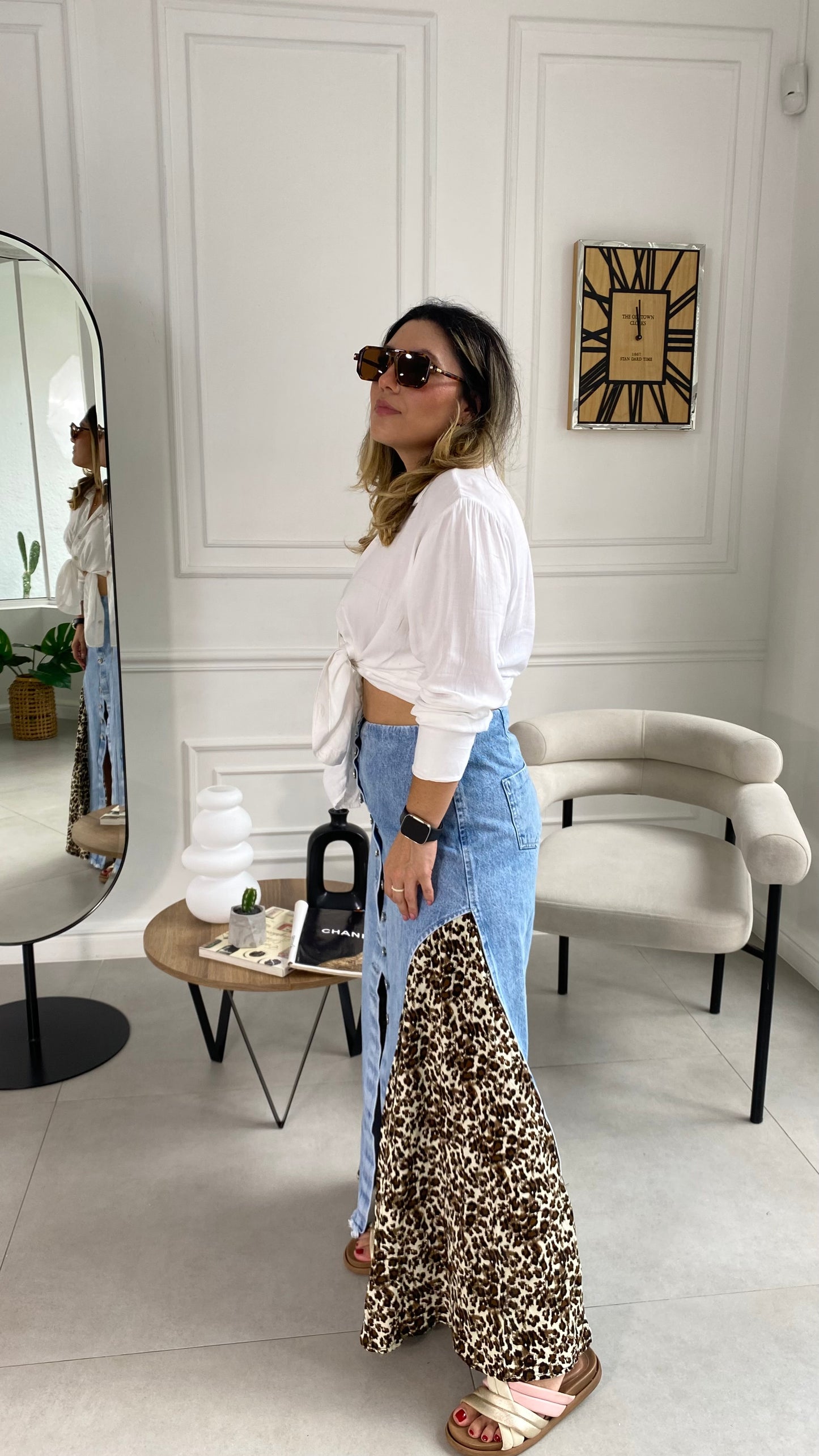 Falda Devora Jean Color Animal Print