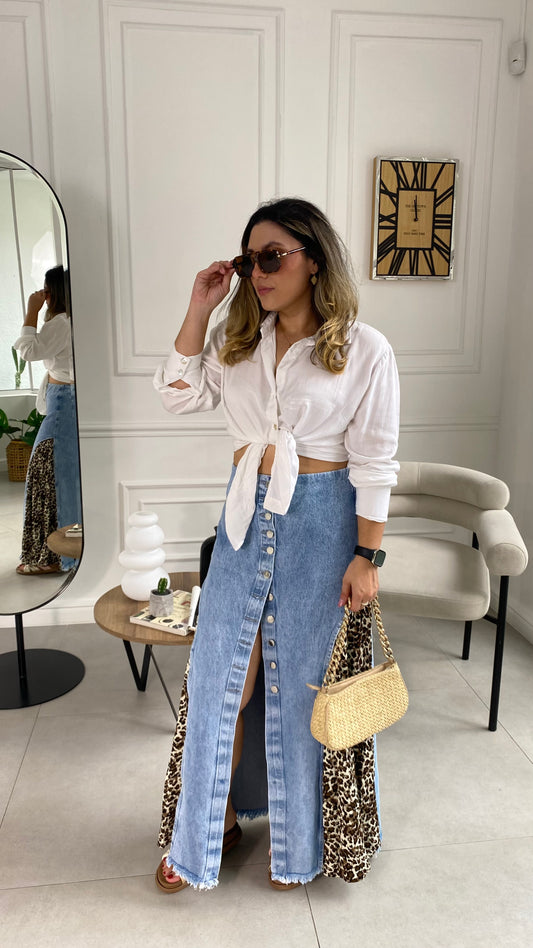 Falda Devora Jean Color Animal Print
