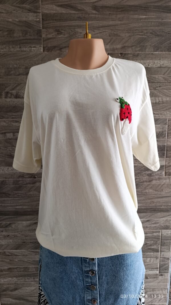 Camiseta Oversize Crema Hongo